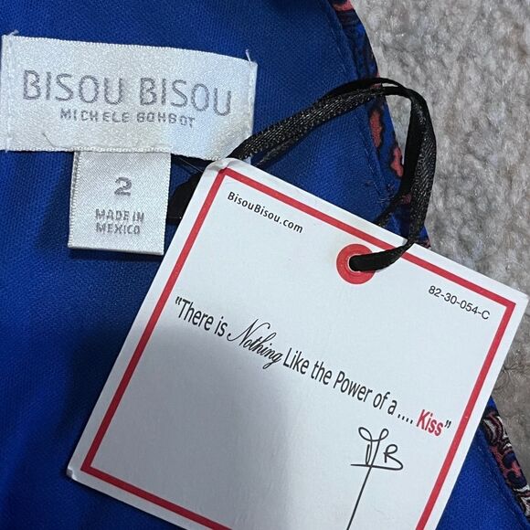 NWT Bisou Bisou V Neck Halter Romper Royal Coral Full lined Size 2 - Picture 4 of 8